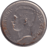 1933 SILVER 5 FRANC BELGIUM - SILVER WORLD COINS - Cambridgeshire Coins