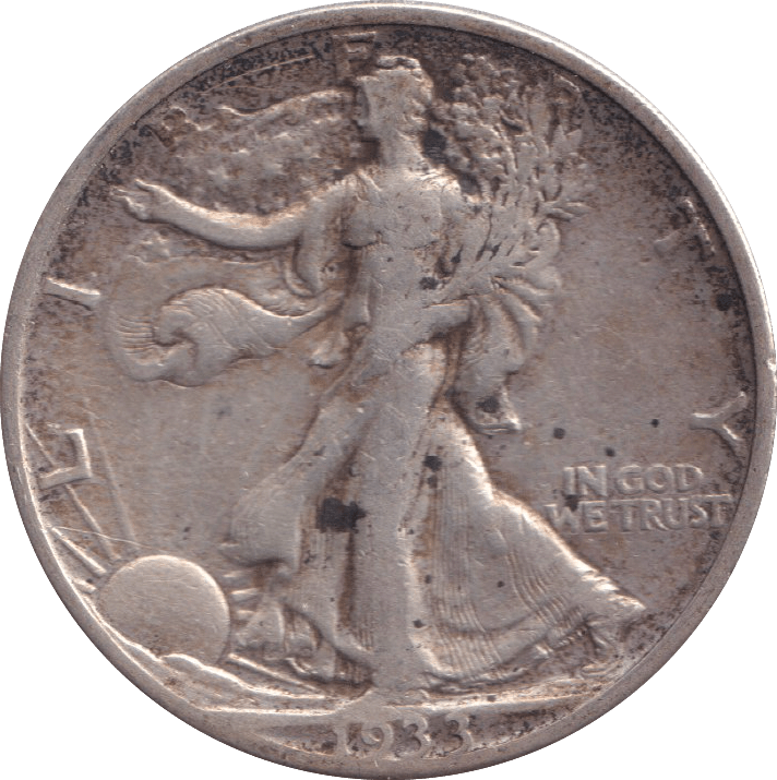 1933 SILVER HALF DOLLAR USA - SILVER WORLD COINS - Cambridgeshire Coins
