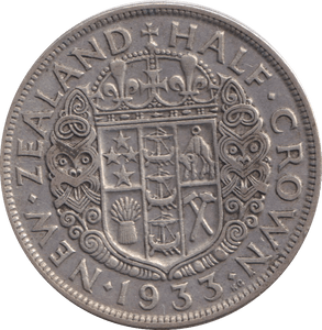 1933 SILVER HALFCROWN NEW ZEALAND - SILVER WORLD COINS - Cambridgeshire Coins