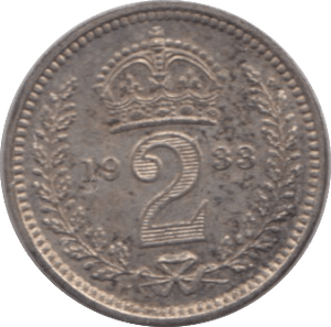 1933 SILVER MAUNDY TWOPENCE ( EF ) - MAUNDY TWOPENCE - Cambridgeshire Coins