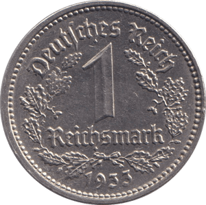 1933 SILVER ONE REICHSMARK GERMANY - SILVER WORLD COINS - Cambridgeshire Coins