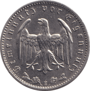 1933 SILVER ONE REICHSMARK GERMANY - SILVER WORLD COINS - Cambridgeshire Coins