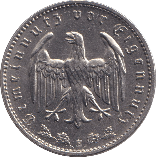 1933 SILVER ONE REICHSMARK GERMANY - SILVER WORLD COINS - Cambridgeshire Coins
