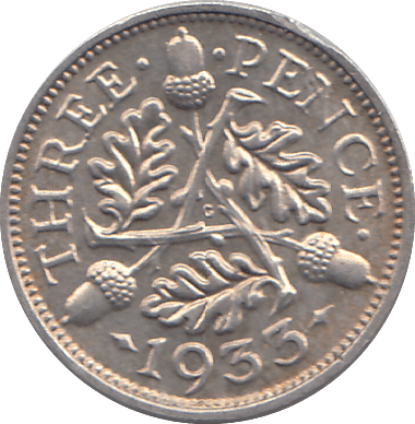 1933 SILVER THREEPENCE ( EF ) - THREEPENCE - Cambridgeshire Coins