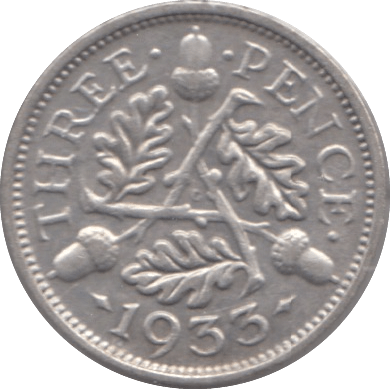 1933 SILVER THREEPENCE ( VF ) - Threepence - Cambridgeshire Coins
