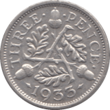 1933 SILVER THREEPENCE ( VF ) - Threepence - Cambridgeshire Coins