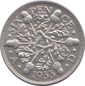 1933 SIXPENCE (AUNC) - WORLD COINS - Cambridgeshire Coins