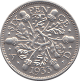 1933 SIXPENCE (AUNC) - WORLD COINS - Cambridgeshire Coins