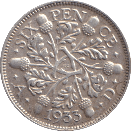 1933 SIXPENCE ( EF ) - SIXPENCE - Cambridgeshire Coins