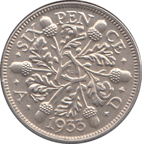 1933 SIXPENCE ( EF ) - SIXPENCE - Cambridgeshire Coins