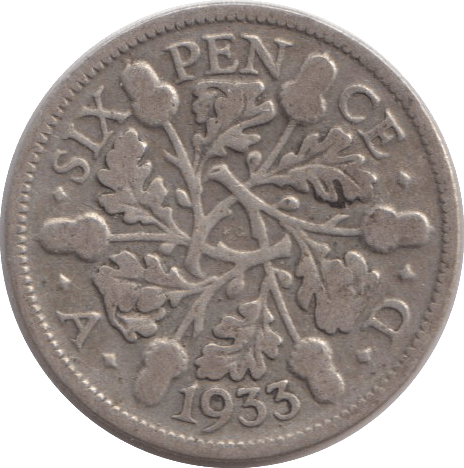 1933 SIXPENCE ( FINE ) - SIXPENCE - Cambridgeshire Coins