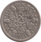 1933 SIXPENCE ( FINE ) - SIXPENCE - Cambridgeshire Coins