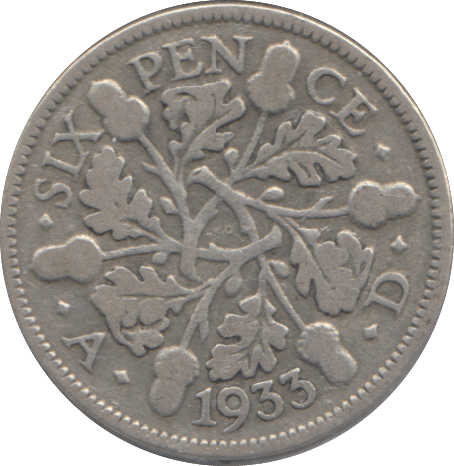 1933 SIXPENCE ( NF ) - SIXPENCE - Cambridgeshire Coins