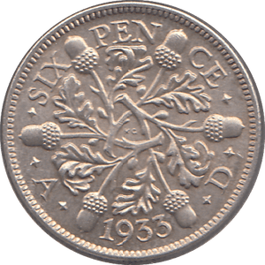 1933 SIXPENCE ( UNC ) - SIXPENCE - Cambridgeshire Coins