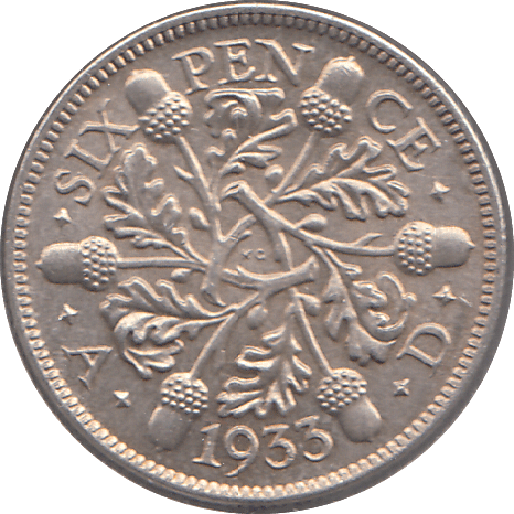 1933 SIXPENCE ( UNC ) - SIXPENCE - Cambridgeshire Coins