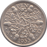 1933 SIXPENCE ( UNC ) - SIXPENCE - Cambridgeshire Coins