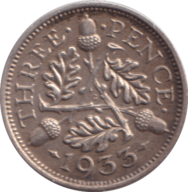 1933 THREEPENCE ( EF ) - THREEPENCE - Cambridgeshire Coins