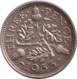1933 THREEPENCE ( EF ) - THREEPENCE - Cambridgeshire Coins