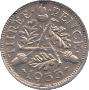 1933 THREEPENCE ( EF ) - THREEPENCE - Cambridgeshire Coins