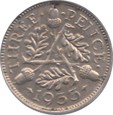 1933 THREEPENCE ( EF ) - THREEPENCE - Cambridgeshire Coins