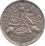 1933 THREEPENCE ( EF ) - THREEPENCE - Cambridgeshire Coins
