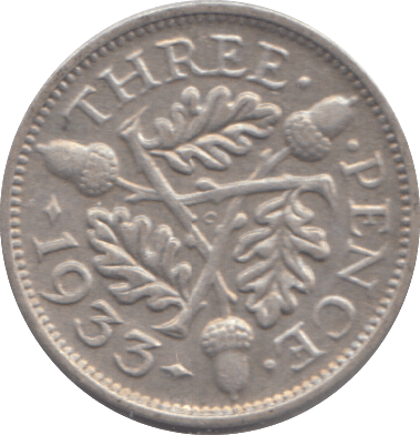 1933 THREEPENCE ( EF ) - THREEPENCE - Cambridgeshire Coins