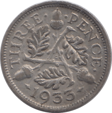 1933 THREEPENCE ( FINE ) - THREEPENCE - Cambridgeshire Coins