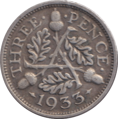 1933 THREEPENCE ( GF ) - THREEPENCE - Cambridgeshire Coins