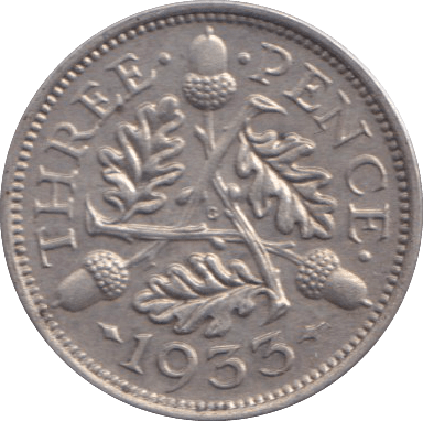 1933 THREEPENCE ( UNC ) - THREEPENCE - Cambridgeshire Coins