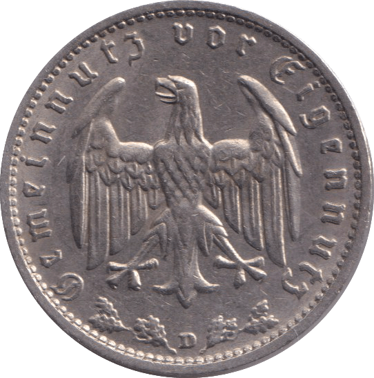 1934 1 MARK GERMANY - WORLD COINS - Cambridgeshire Coins