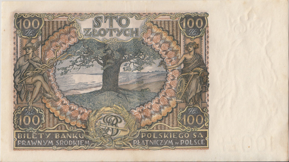 1934 100 ZLOTYCH BANKNOTE POLAND REF 723 - World Banknotes - Cambridgeshire Coins