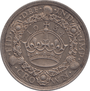 1934 CROWN ( AUNC ) WREATH - CROWN - Cambridgeshire Coins