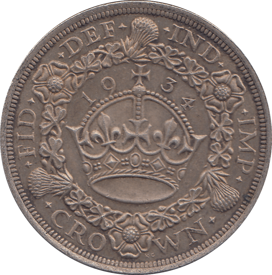 1934 CROWN ( AUNC ) WREATH - CROWN - Cambridgeshire Coins