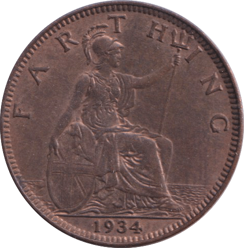 1934 FARTHING ( AUNC ) - FARTHING - Cambridgeshire Coins