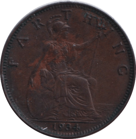1934 FARTHING ( EF ) - FARTHING - Cambridgeshire Coins