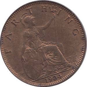 1934 FARTHING ( UNC ) - FARTHING - Cambridgeshire Coins