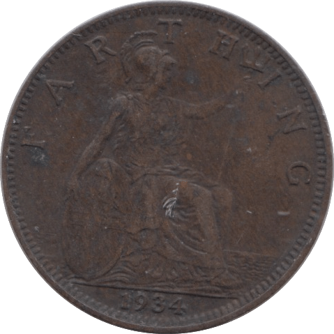 1934 FARTHING ( VF ) - Farthing - Cambridgeshire Coins