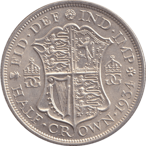 1934 HALFCROWN ( AUNC ) - HALFCROWN - Cambridgeshire Coins