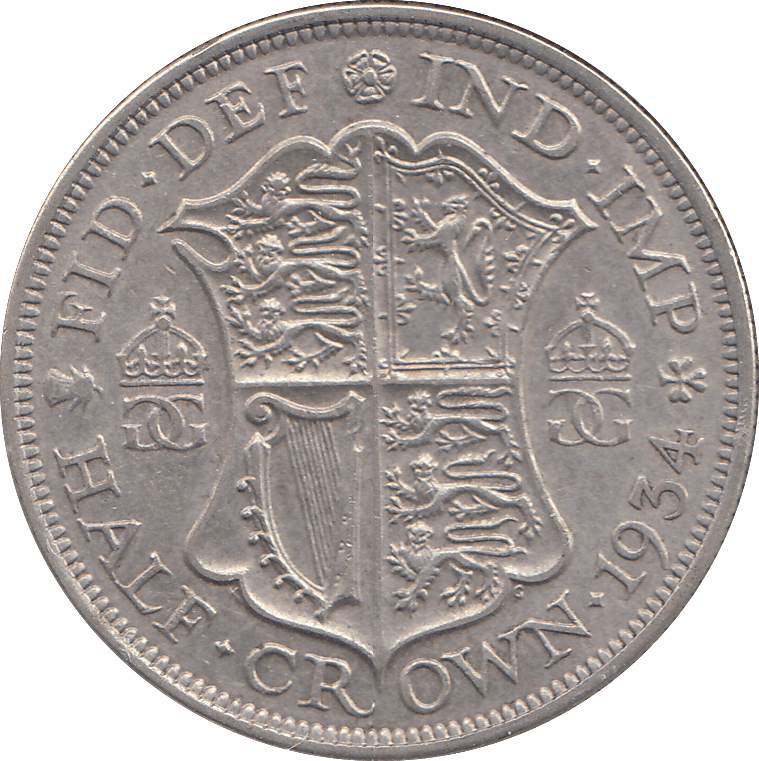 1934 HALFCROWN ( EF ) - HALFCROWN - Cambridgeshire Coins