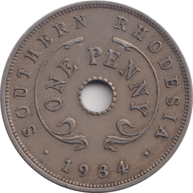 1934 ONE PENNY SOUTHERN RHODESIA - WORLD COINS - Cambridgeshire Coins