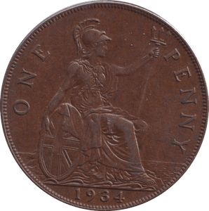 1934 PENNY ( AUNC ) - Penny - Cambridgeshire Coins