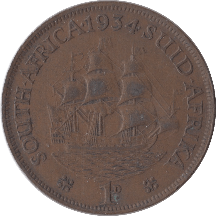 1934 PENNY SOUTH AFRICA - WORLD COINS - Cambridgeshire Coins