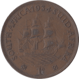 1934 PENNY SOUTH AFRICA - WORLD COINS - Cambridgeshire Coins