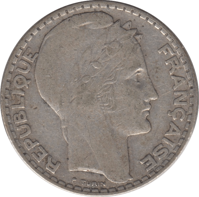 1934 SILVER 10 FRANCS FRANCE) - SILVER WORLD COINS - Cambridgeshire Coins
