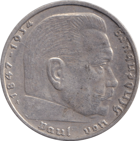 1934 SILVER 2 MARK GERMANY - SILVER WORLD COINS - Cambridgeshire Coins