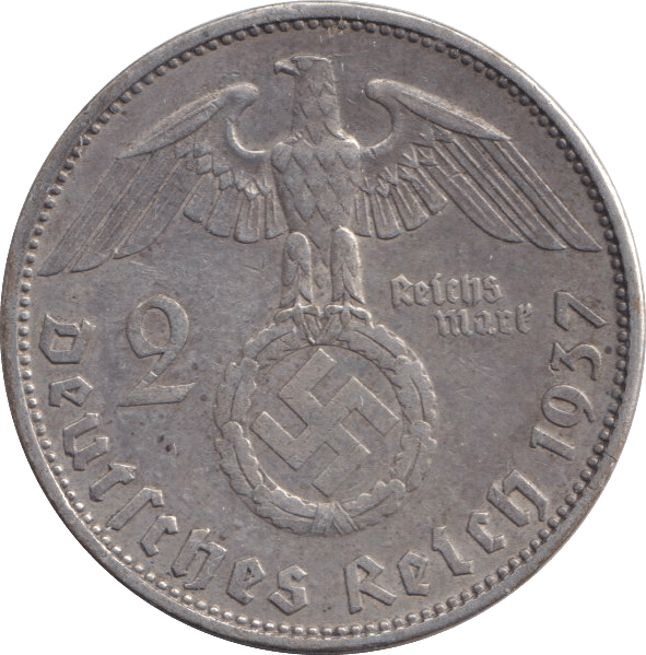 1934 SILVER 2 MARK GERMANY - SILVER WORLD COINS - Cambridgeshire Coins