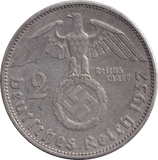 1934 SILVER 2 MARK GERMANY - SILVER WORLD COINS - Cambridgeshire Coins