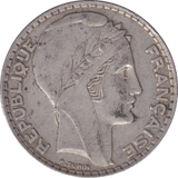 1934 SILVER 20 FRANC FRANCE - SILVER WORLD COINS - Cambridgeshire Coins