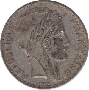 1934 SILVER 20 FRANCS FRANCE - SILVER WORLD COINS - Cambridgeshire Coins