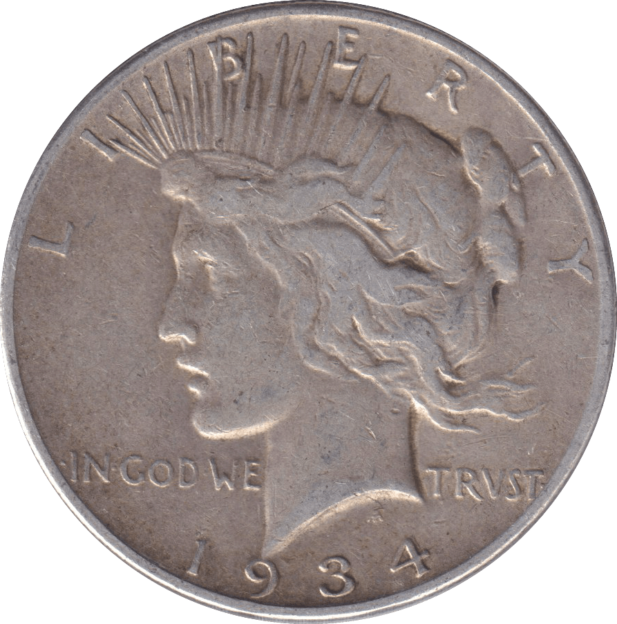1934 SILVER DOLLAR USA - SILVER WORLD COINS - Cambridgeshire Coins